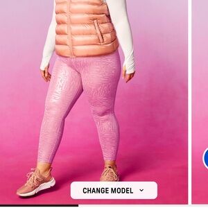 FABLETICS Define PowerHold® High-Waisted 7/8 Legging Pink Metallic size 2X NEW